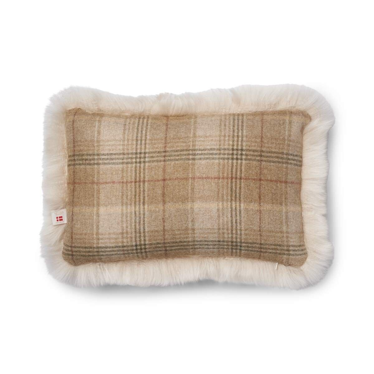 Two-sided Cushion | Long Wool | 52x52 cm | 34x52 cm Sand-Beige/Linen