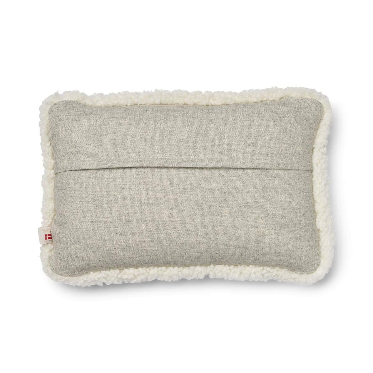 Wool Cushion | Short Wool Trim | 52x52 cm | 34x52 cm Silver/Ivory
