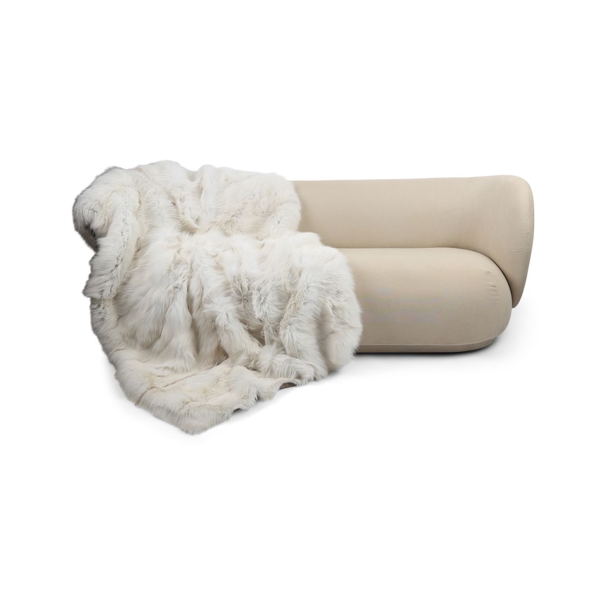 Premium Fox Throw | Cashmere Backing | Sun Glow (Light) | 150x220 cm