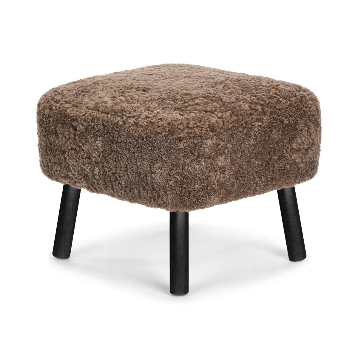 Emil Foot Rest Stool | Short Wool Taupe