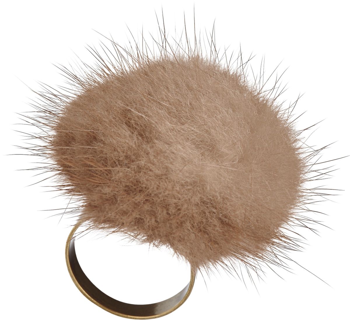 Ring Pom Pom  Brown