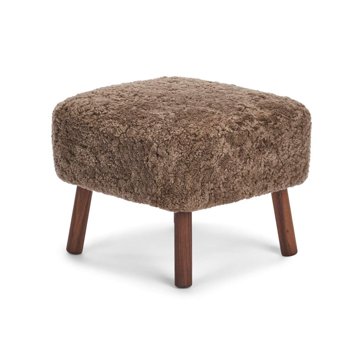 Emil Foot Rest Stool | Short Wool Taupe