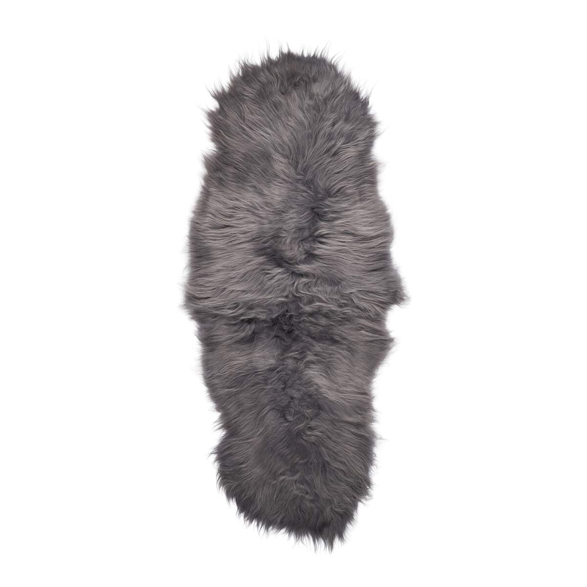 Double Icelandic Sheepskin | Long Wool |180 cm Grey Brisa