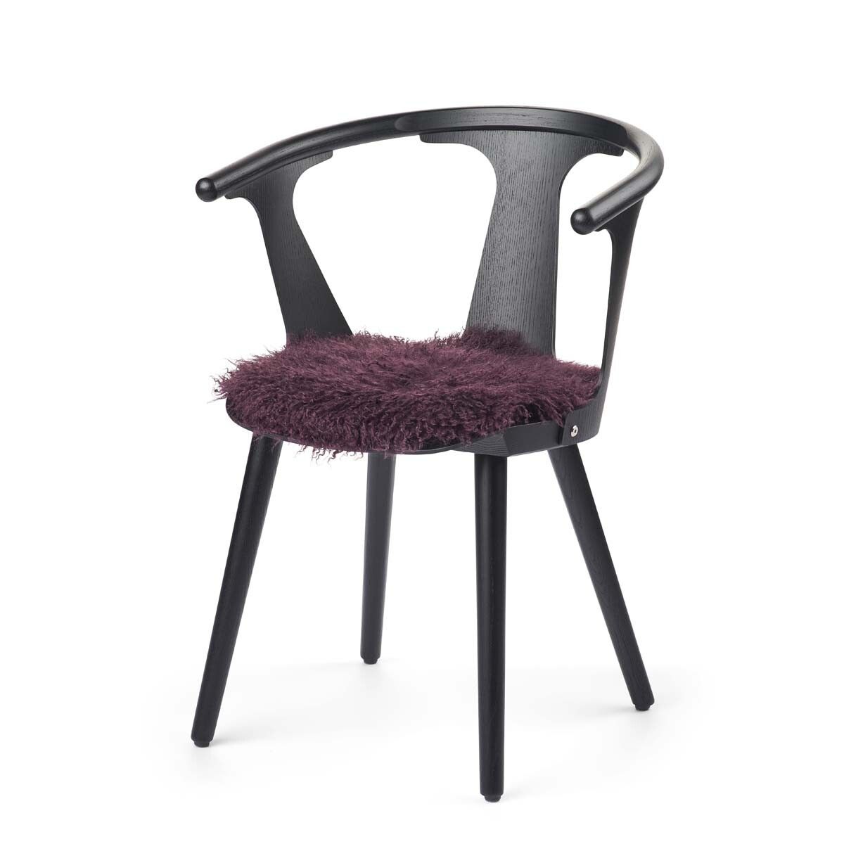 Curly Sheepskin Seat Cover | Ø38 cm Aubergine