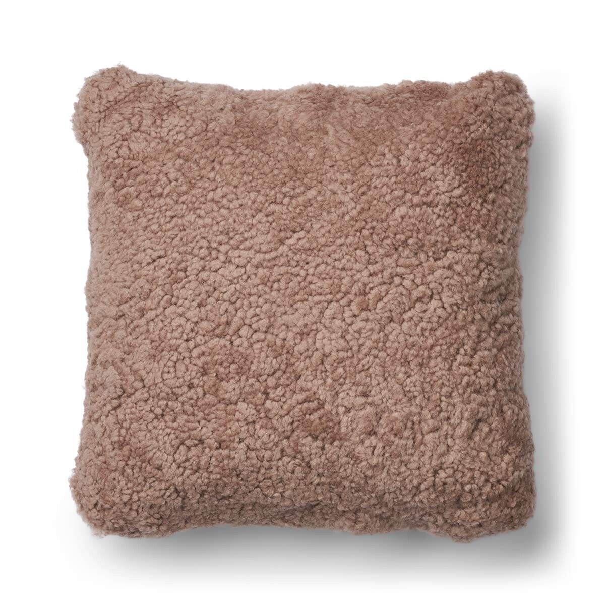 Short-Wool Sheepskin Cushion Stucco Sand