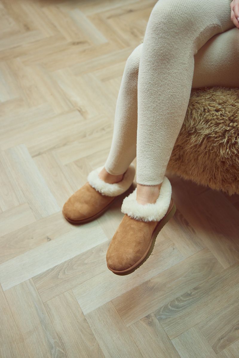 Hard Sole Slipper Chestnut