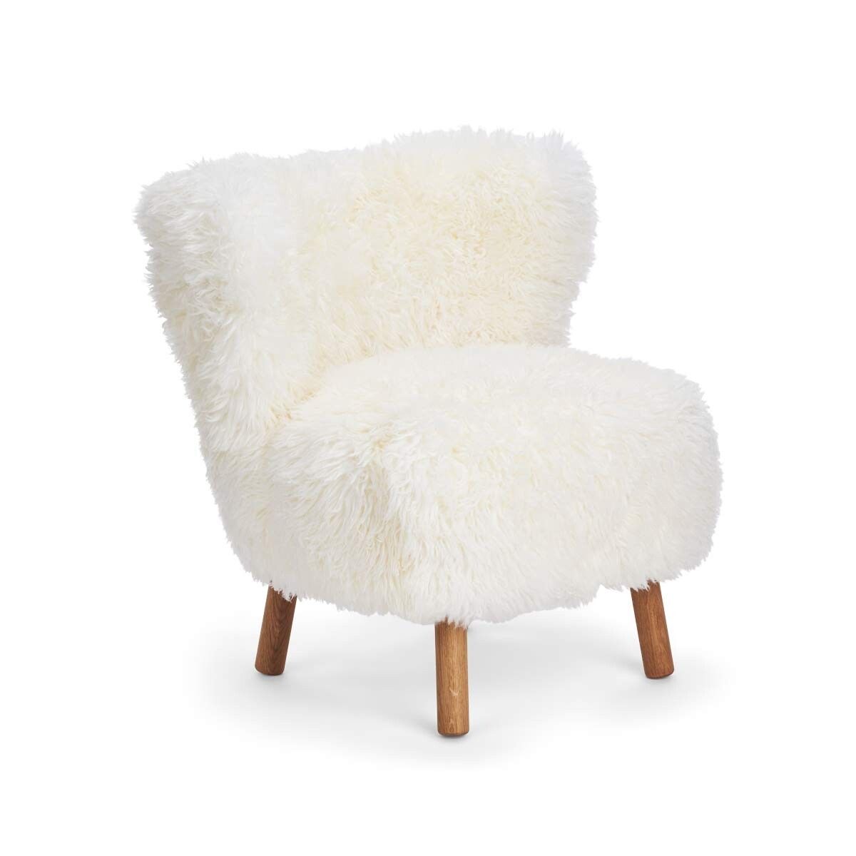 Emily Lounge Chair | Long Wool Snow White