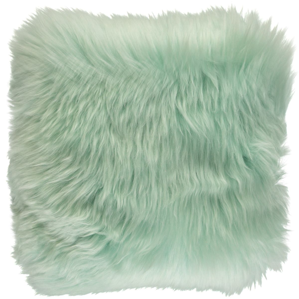 Long-Wool Sheepskin Cushion | 35x35 cm Mint