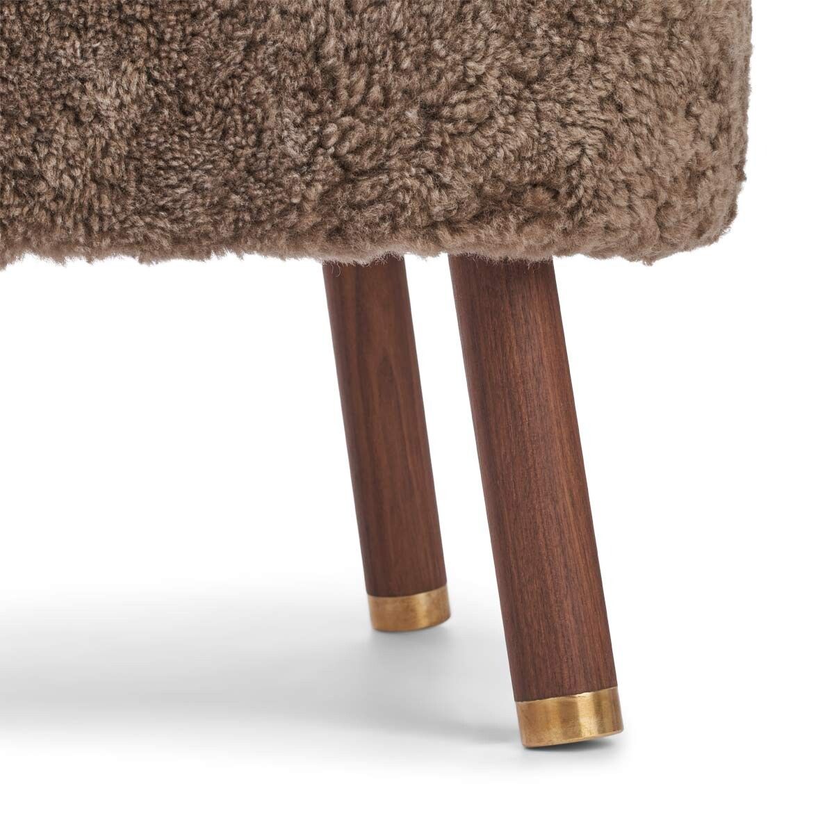 Emil Foot Rest Stool | Short Wool Taupe