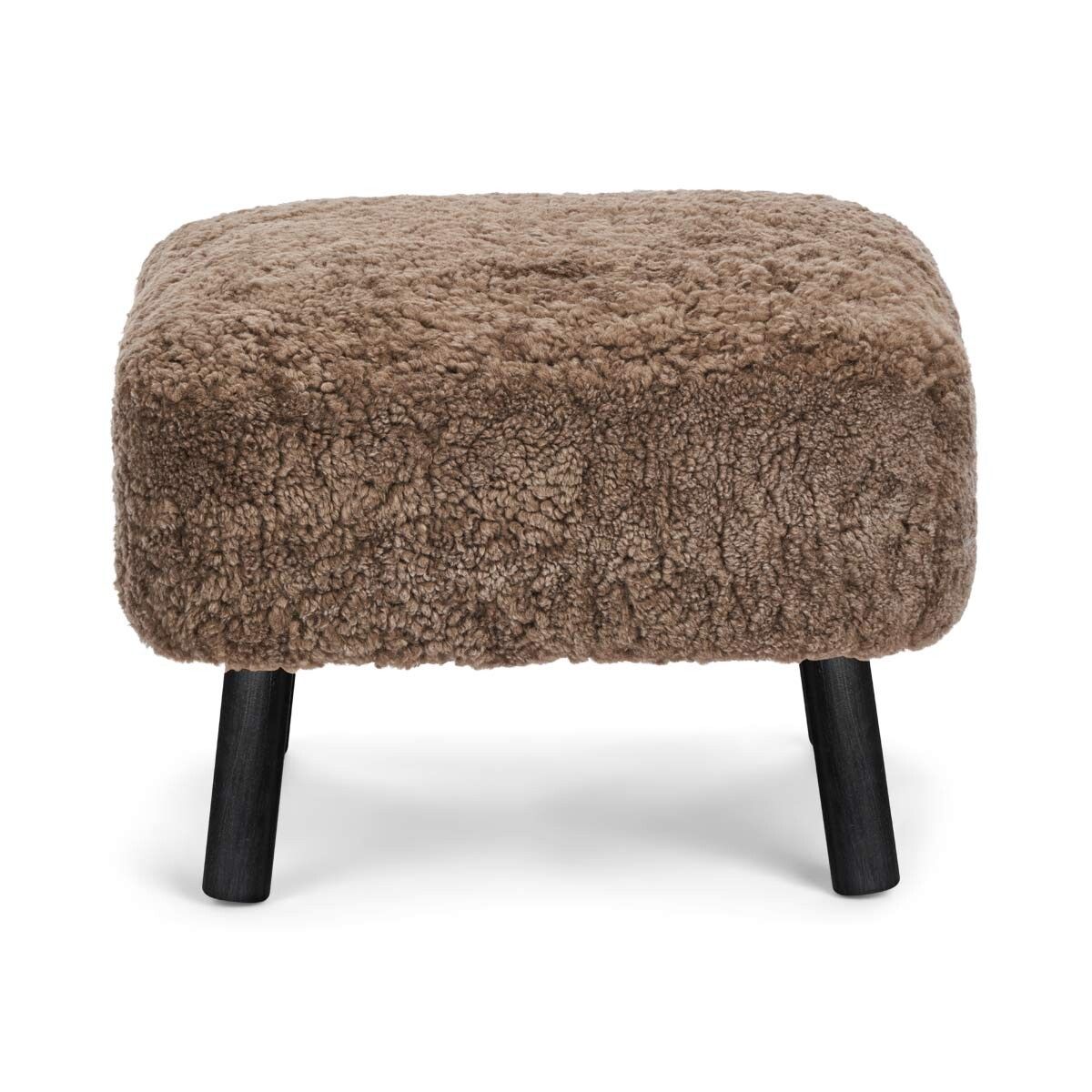 Emily Foot Rest | Short Wool Taupe