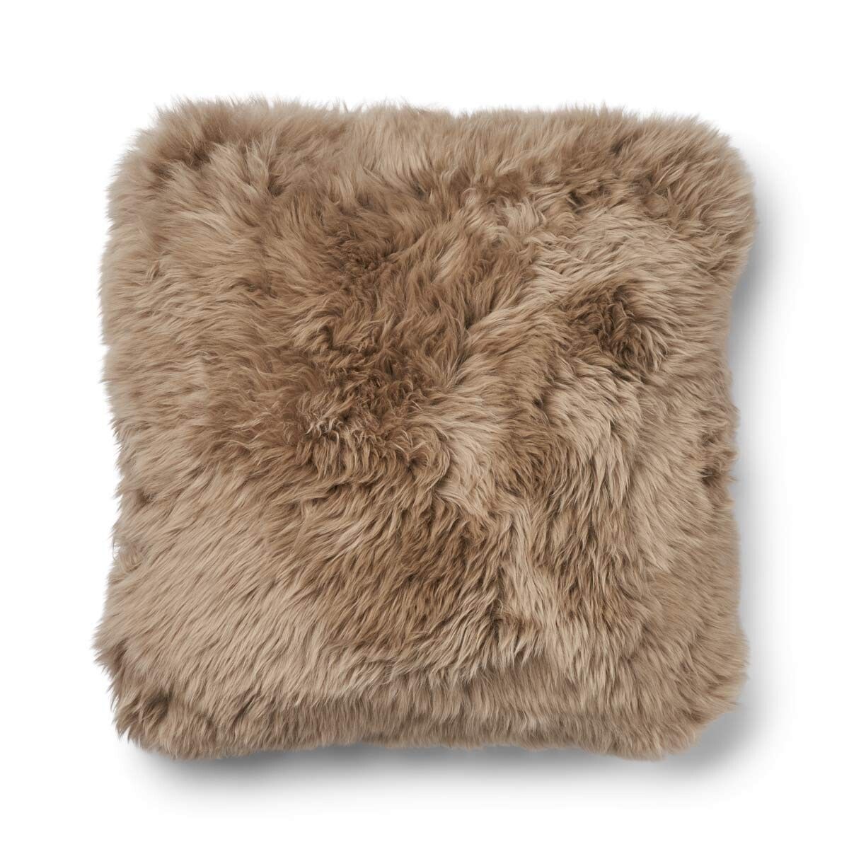 Long-Wool Sheepskin Cushion | 52x52 cm Beige/Taupe