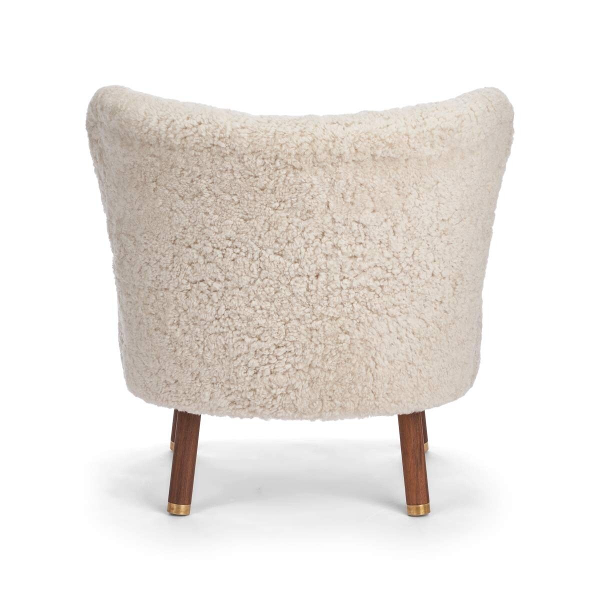 Emil Lounge Chair | Brass | Short Wool Pearl