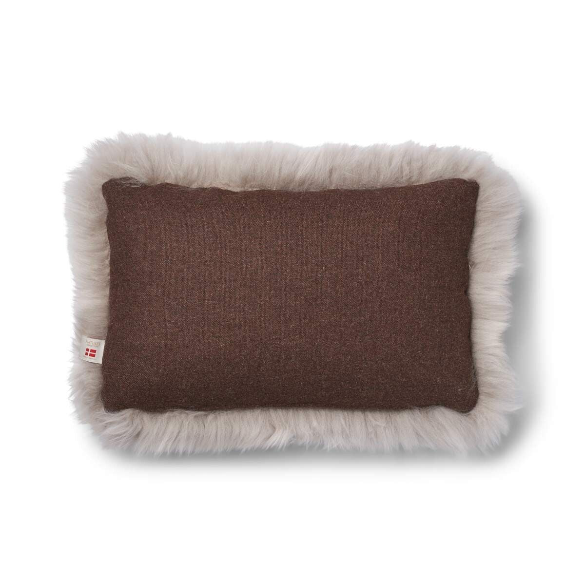 Long Wool Sheepskin Cushion | 52x52 cm | 34x52 cm Brown/Dove