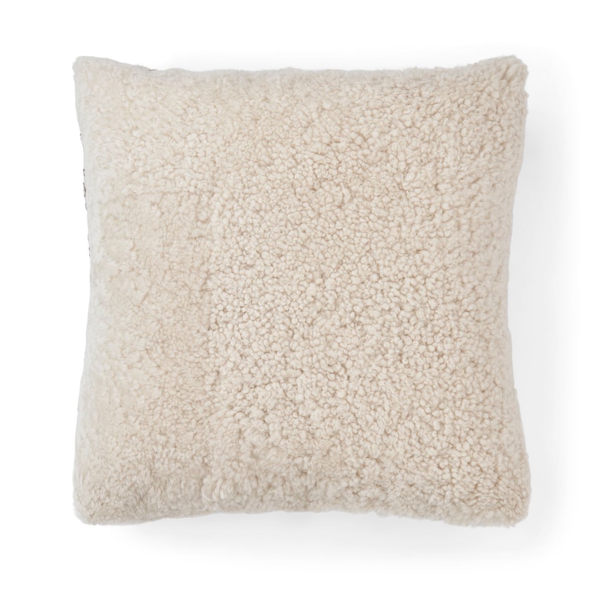 Short-Wool Sheepskin Cushion | Doublesided | 46x46 cm Taupe/Pearl/Ivory