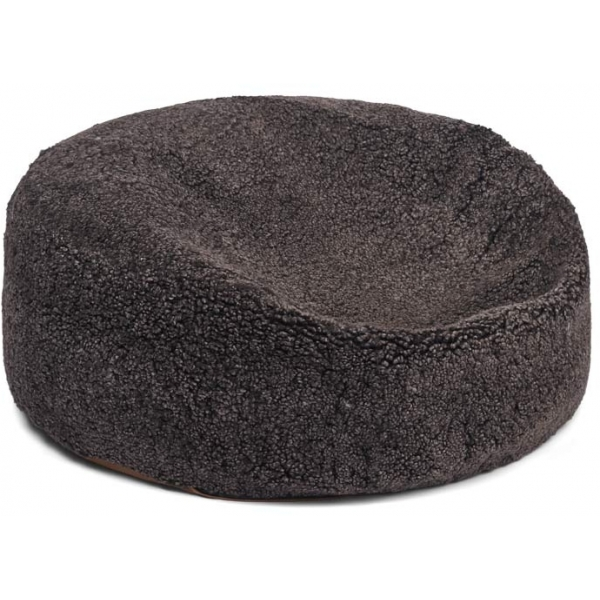 Round Sheepskin Bean Bag | Short Wool Cappuccino