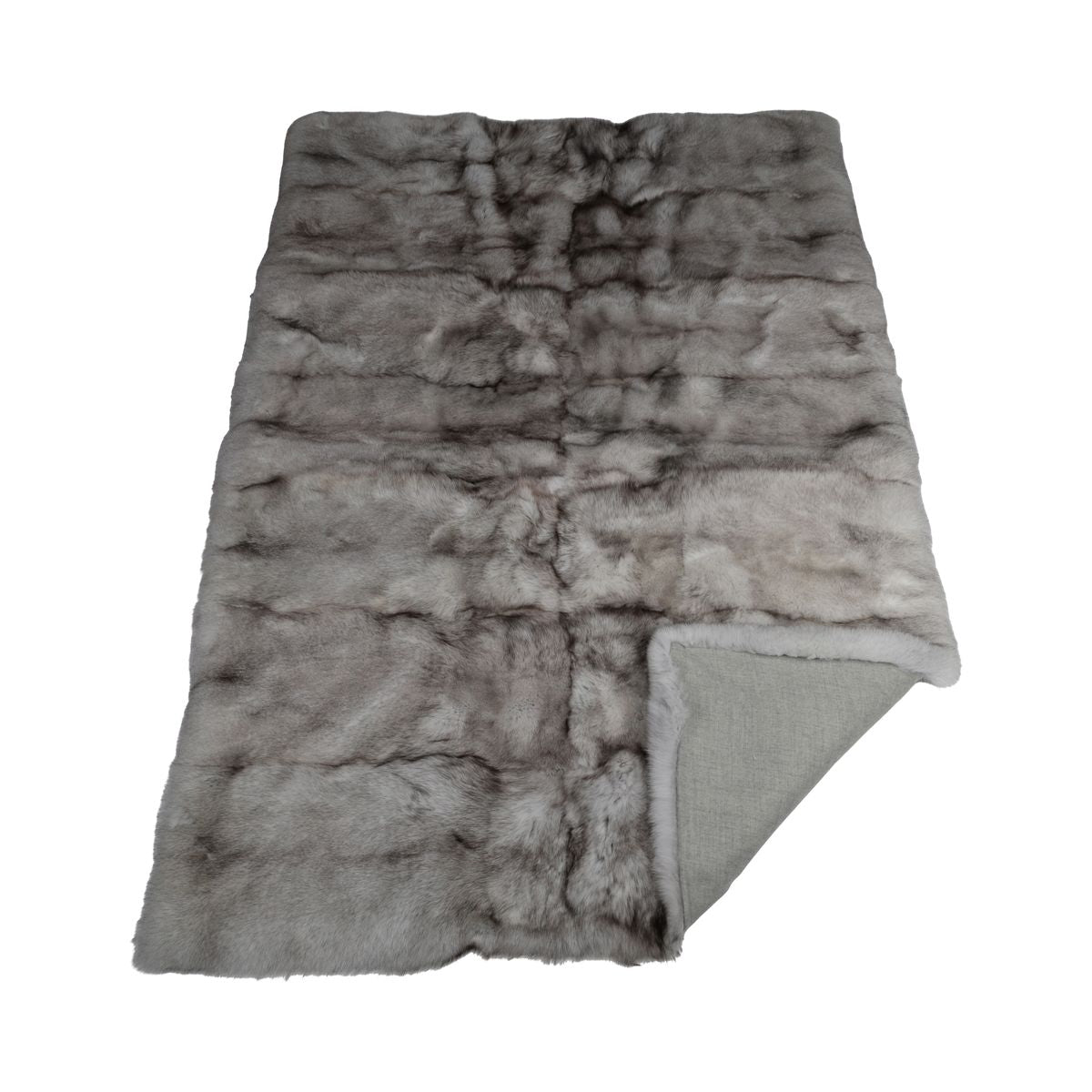 Premium Fox Throw | Cashmere Backing | Blue Fox | 240x160 cm