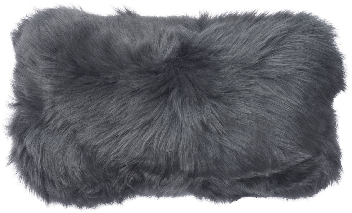 Long-Wool Sheepskin Cushion Steel