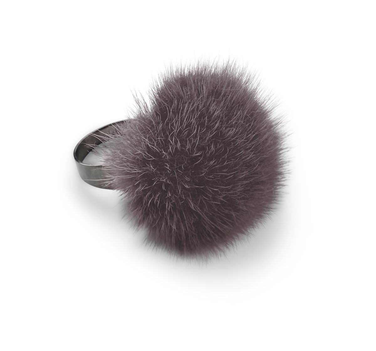 Ring Pom Pom  Dark Grey