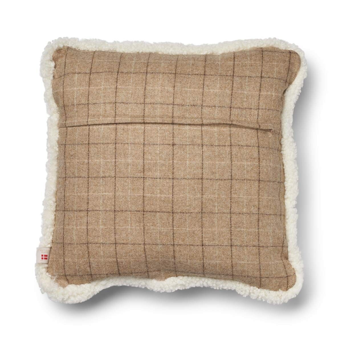 Wool Cushion | Doublesided | SW trim | 52x52 cm Oatmeal-Beige/Ivory