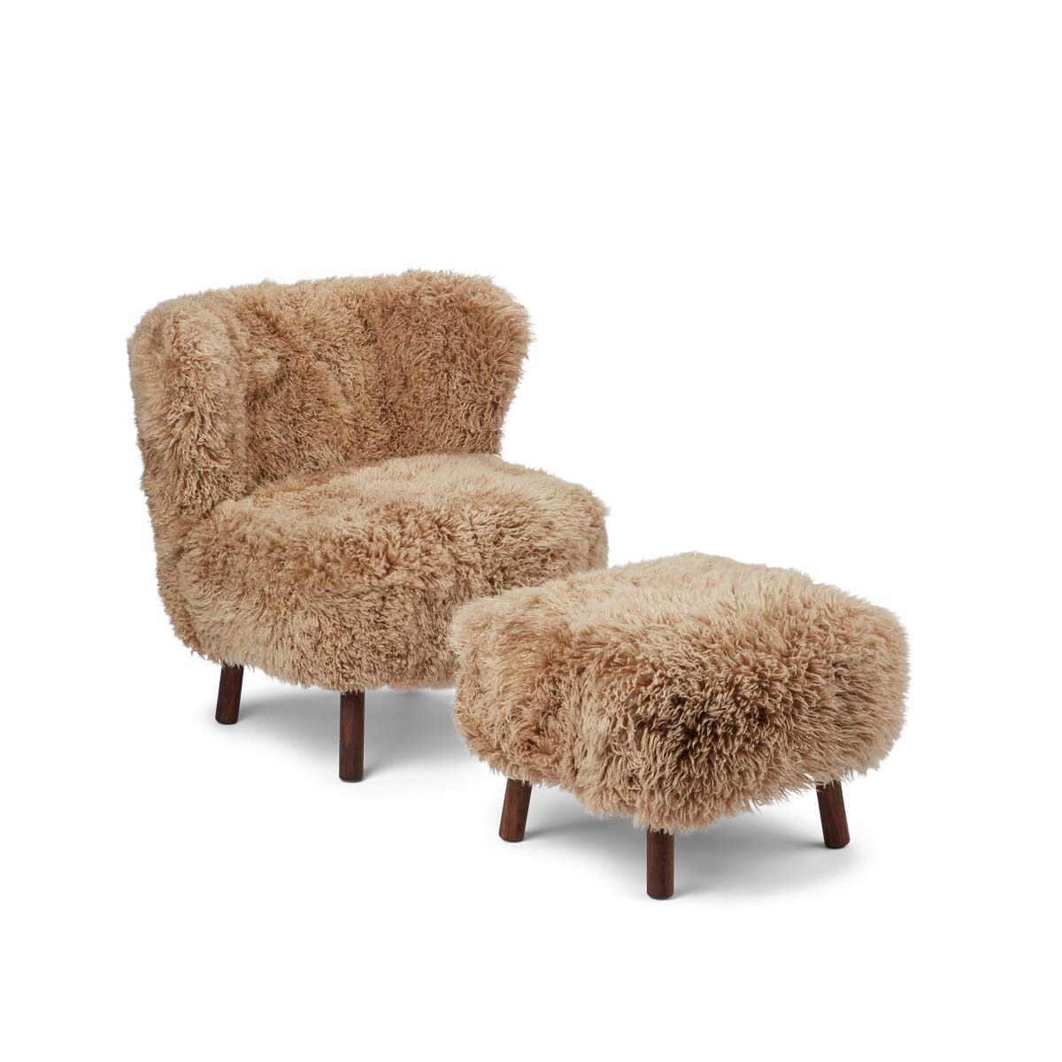 Emil Lounge Chair | Long Wool Honey