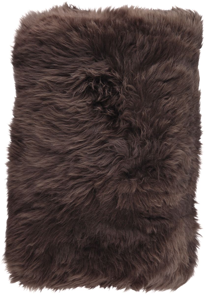 Long-Wool Sheepskin Cushion | 40x60 cm Chocolate