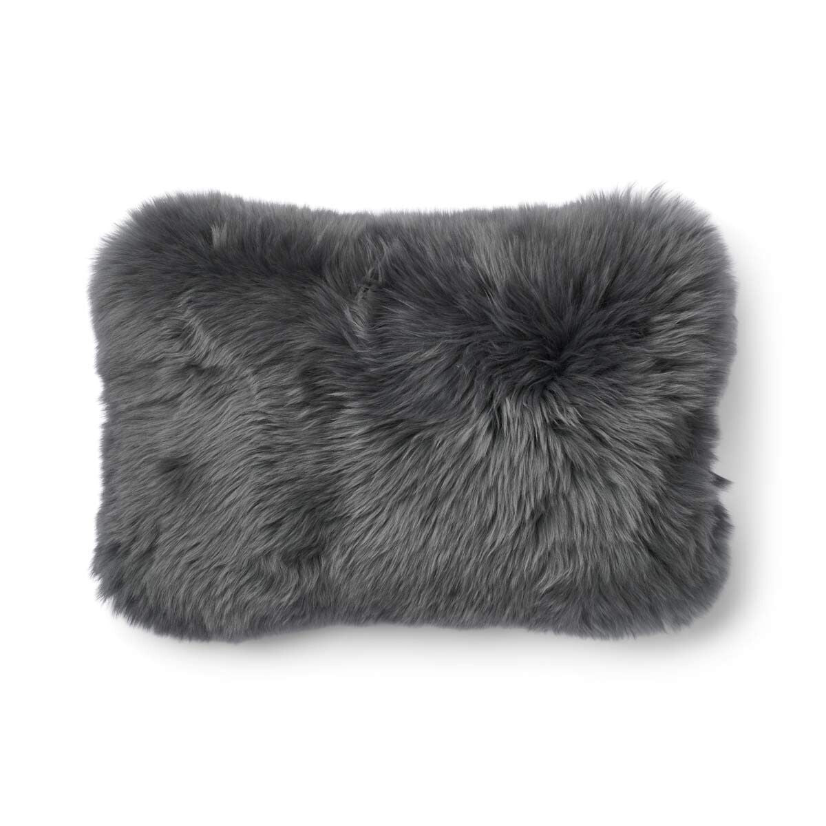 Long Wool Sheepskin Cushion | 52x52 cm | 34x52 cm Rock/Steel