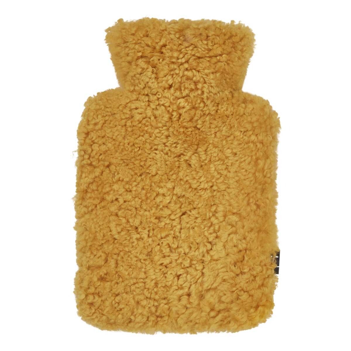 Sheepskin Hot Water Bottle Coral Yellow