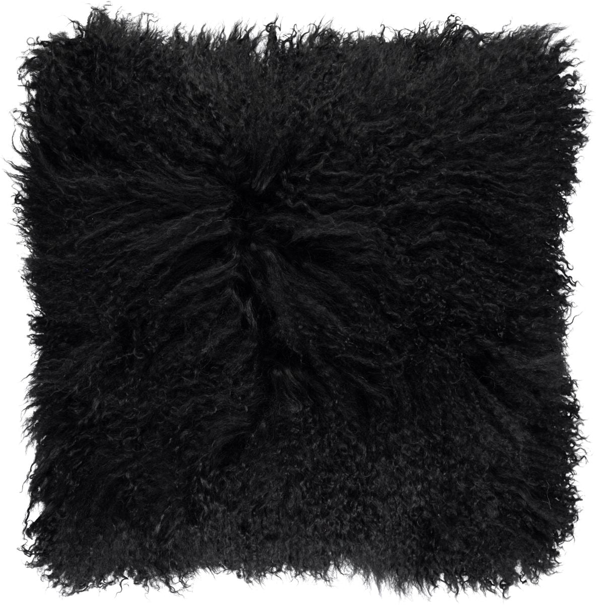 Curly Sheepskin Cushion | Doublesided | 56x56 cm Black