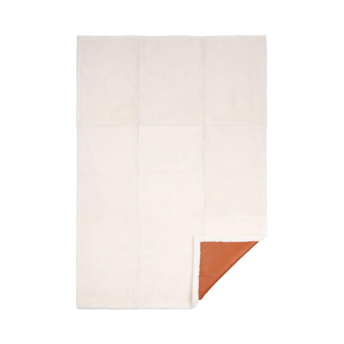 Addison Throw | Double Face Sheepskin Leather Brown/Ivory