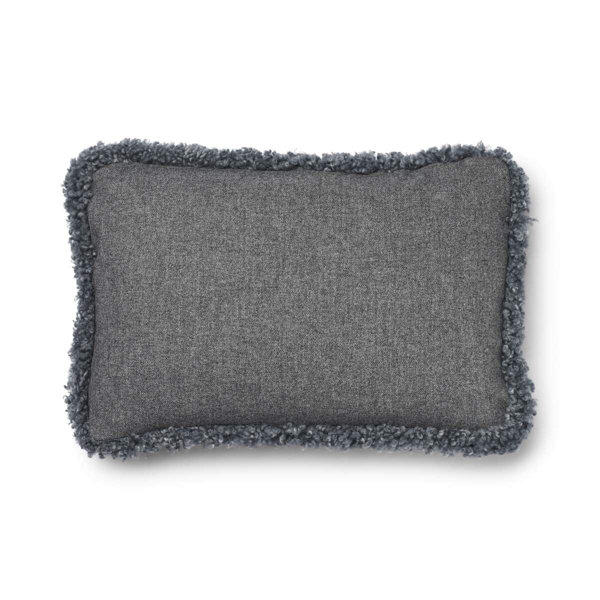 Wool Cushion | Short Wool Trim | 52x52 cm | 34x52 cm Stone/Light Grey