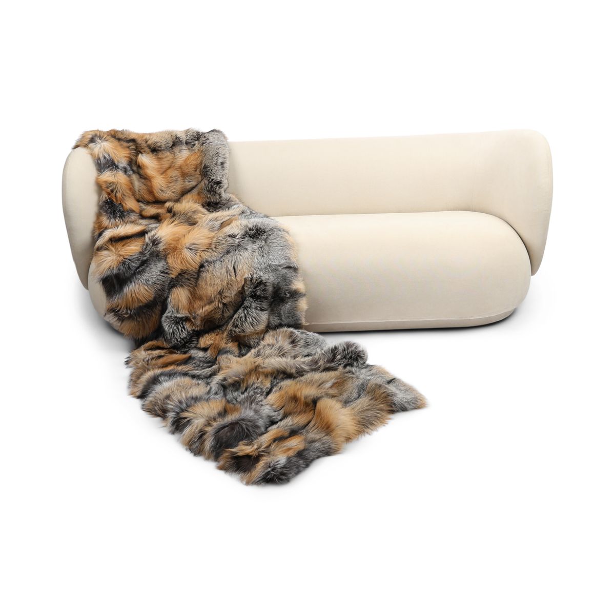 Premium Fox Throw | Cashmere Backing | Gold Cross | 70x230 cm