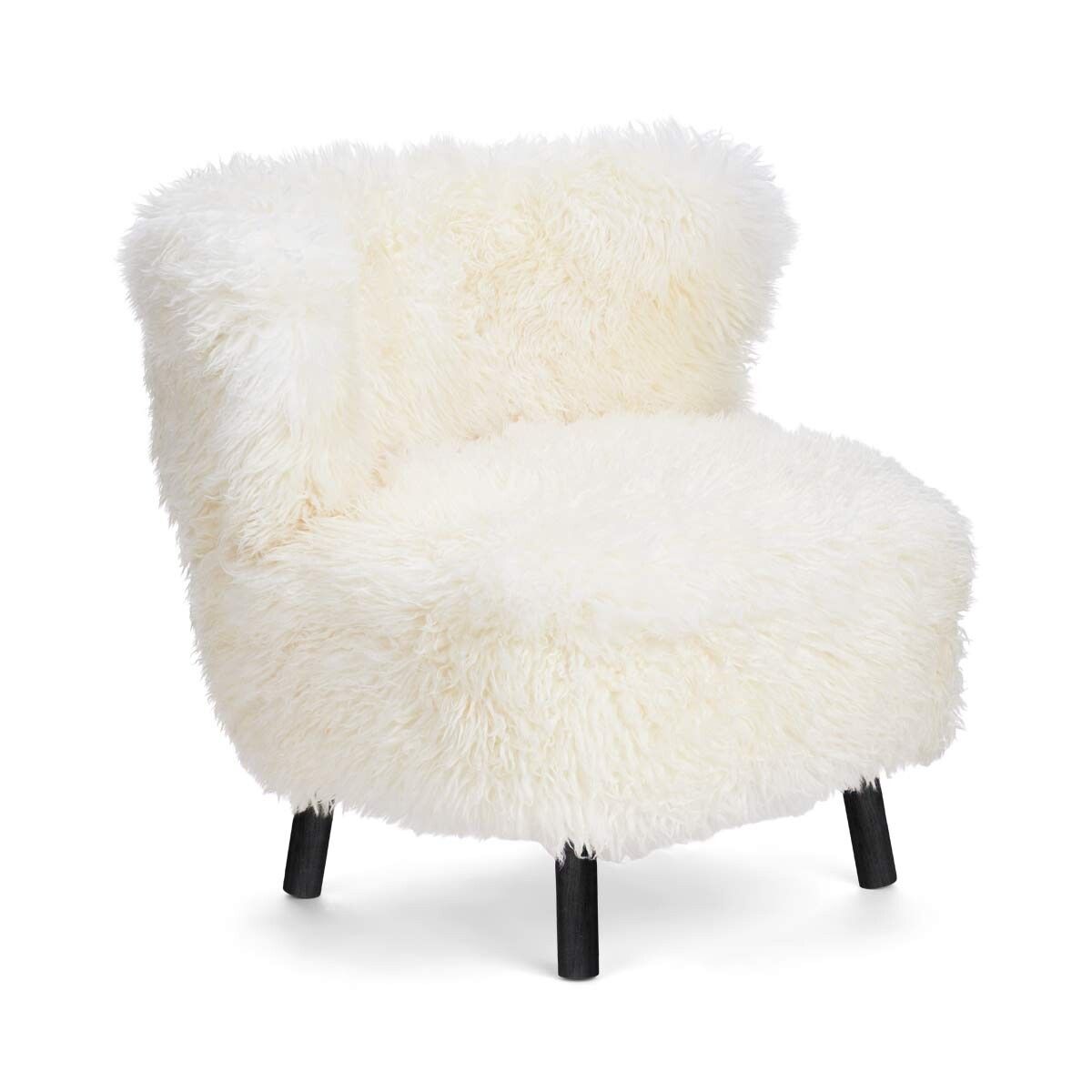 Emil Lounge Chair | Long Wool Snow White