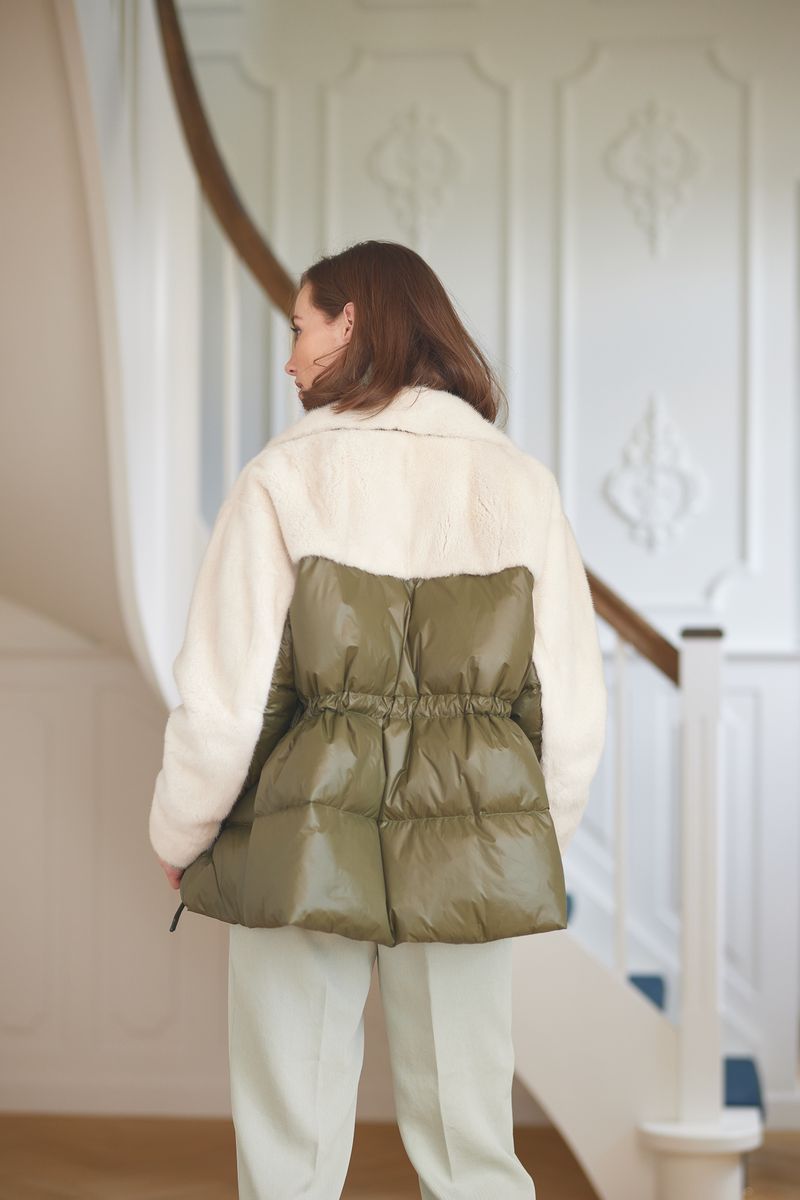 Lori Jacket Moss Green/White