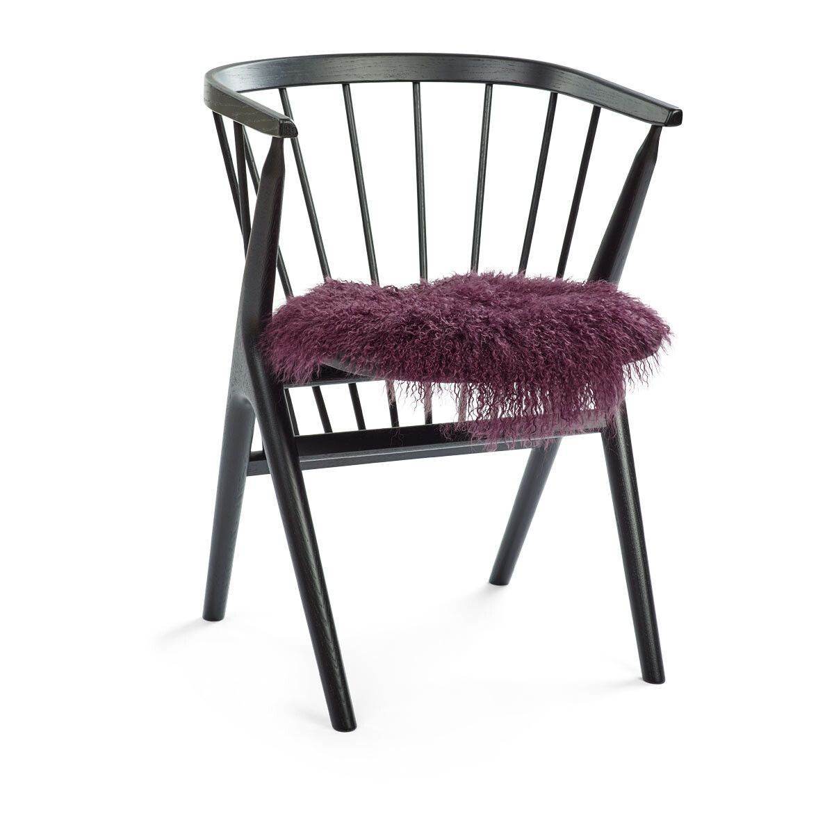 Curly Sheepskin Seat Cover | Ø38 cm Aubergine