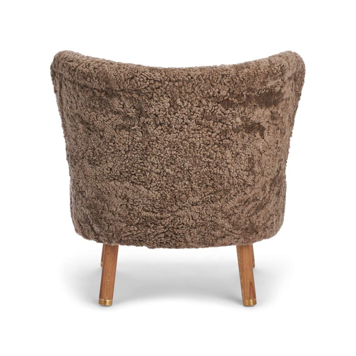 Emil Lounge Chair | Brass | Short Wool Taupe