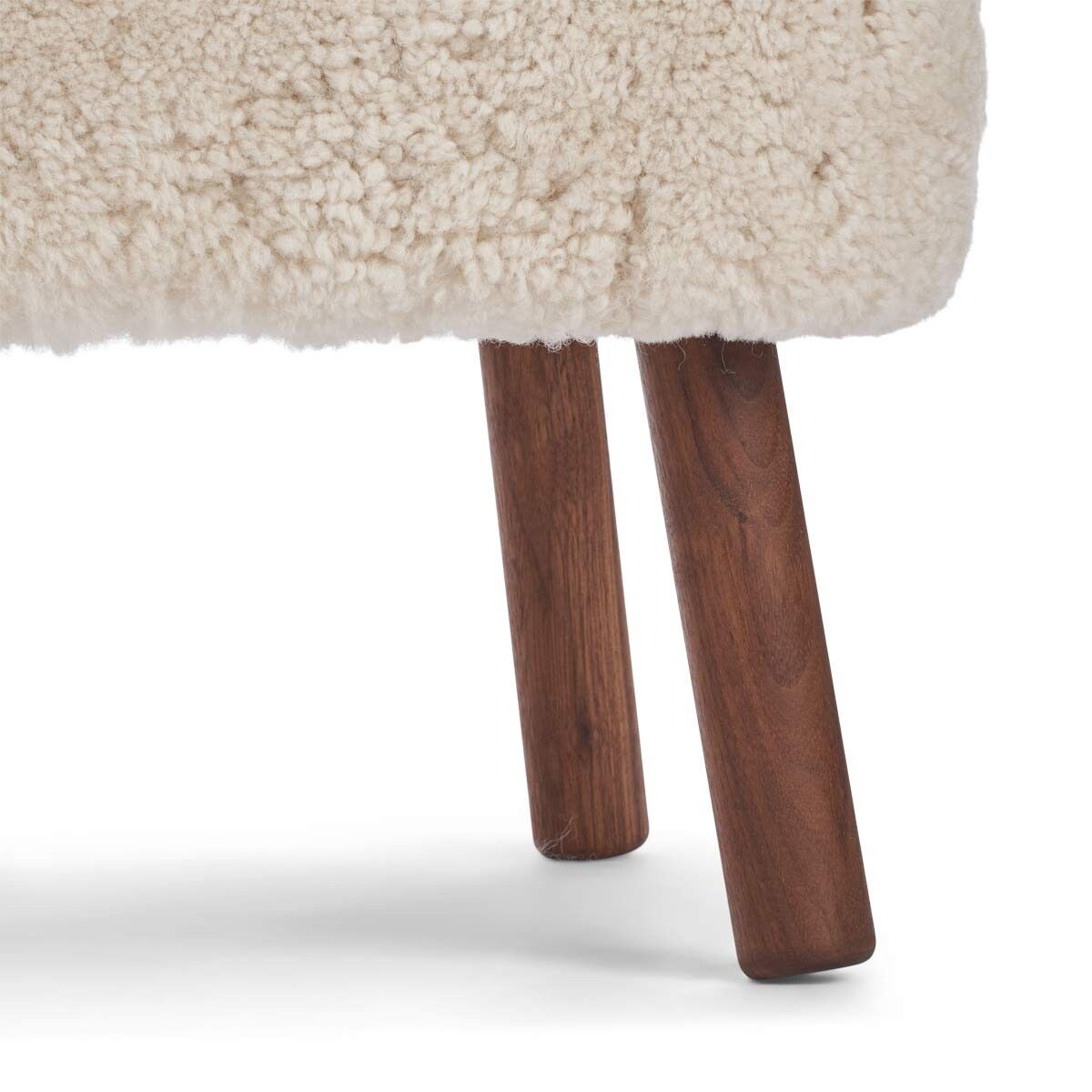 Emil Foot Rest Stool | Short Wool Pearl