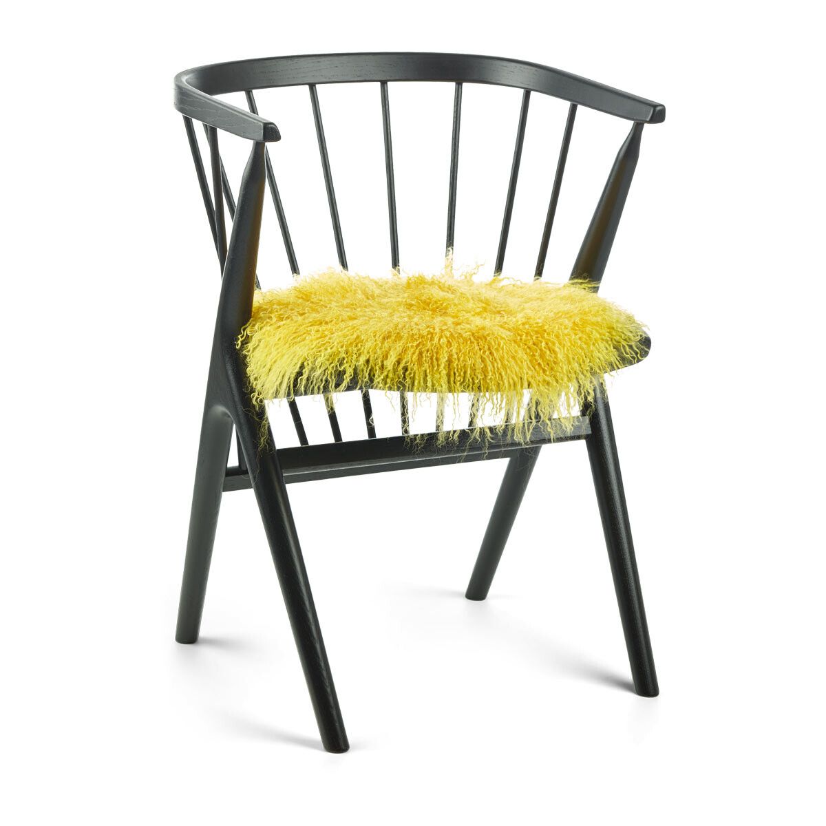 Curly Sheepskin Seat Cover | Ø38 cm Lemon