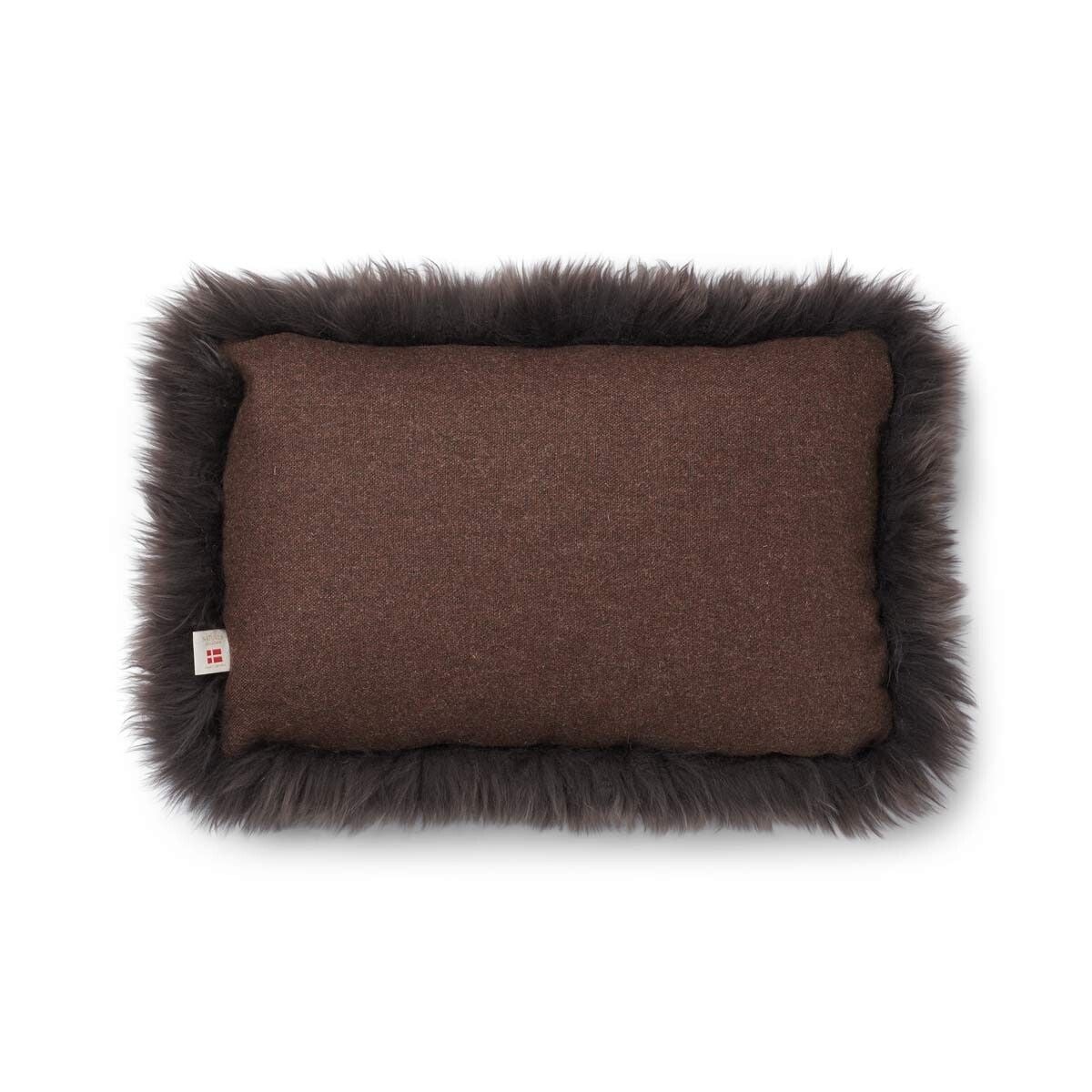 Long-Wool Sheepskin Cushion | 34x52 cm Brown/Walnut