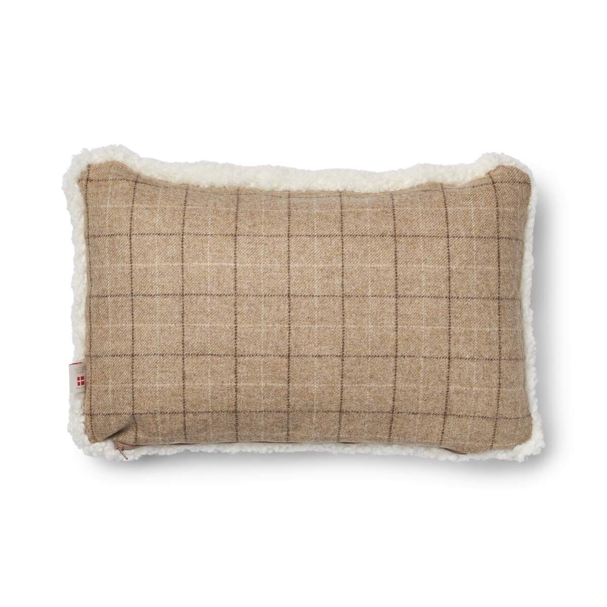Two-sided Cushion | Short Wool | 52x52 cm | 34x52 cm Oatmeal-Beige/Ivory