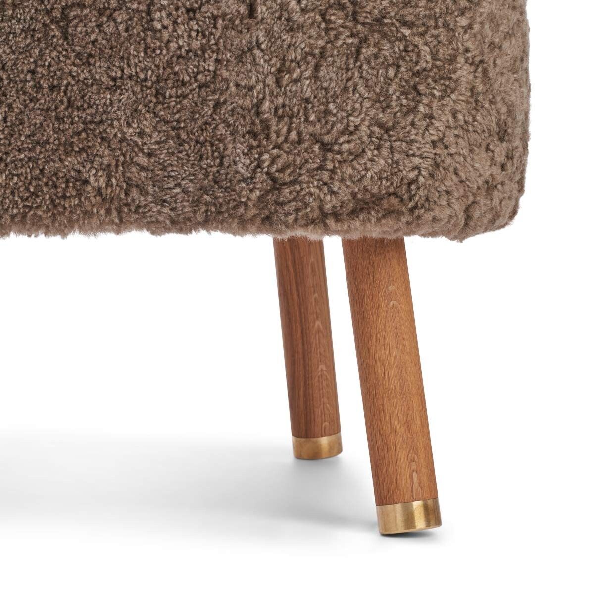 Emil Foot Rest Stool | Short Wool Taupe