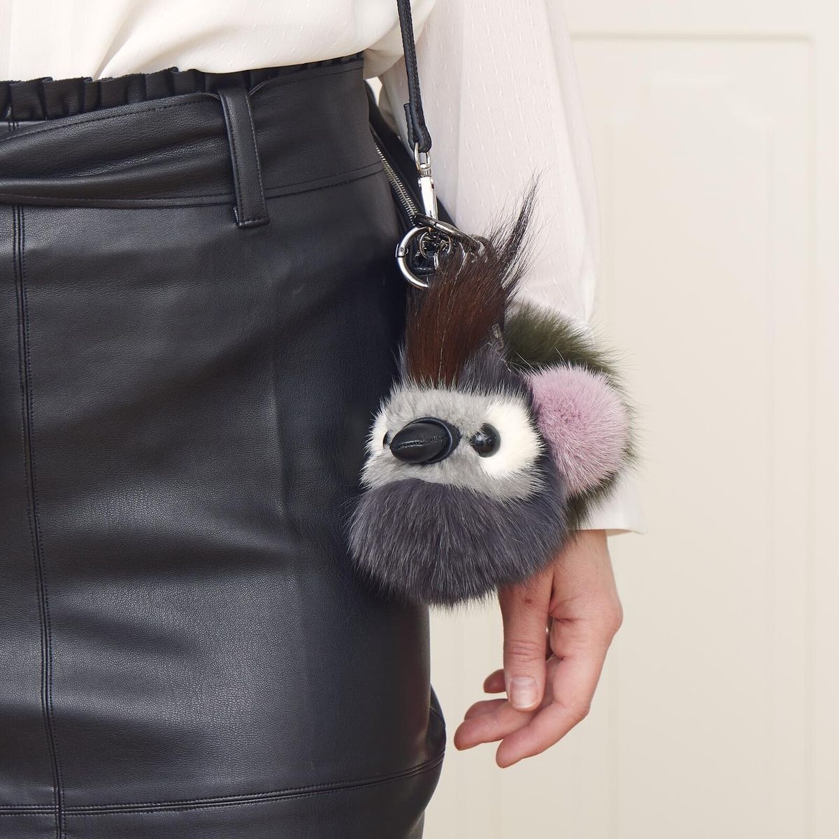 Pom Pom Keyring Autumn Marble