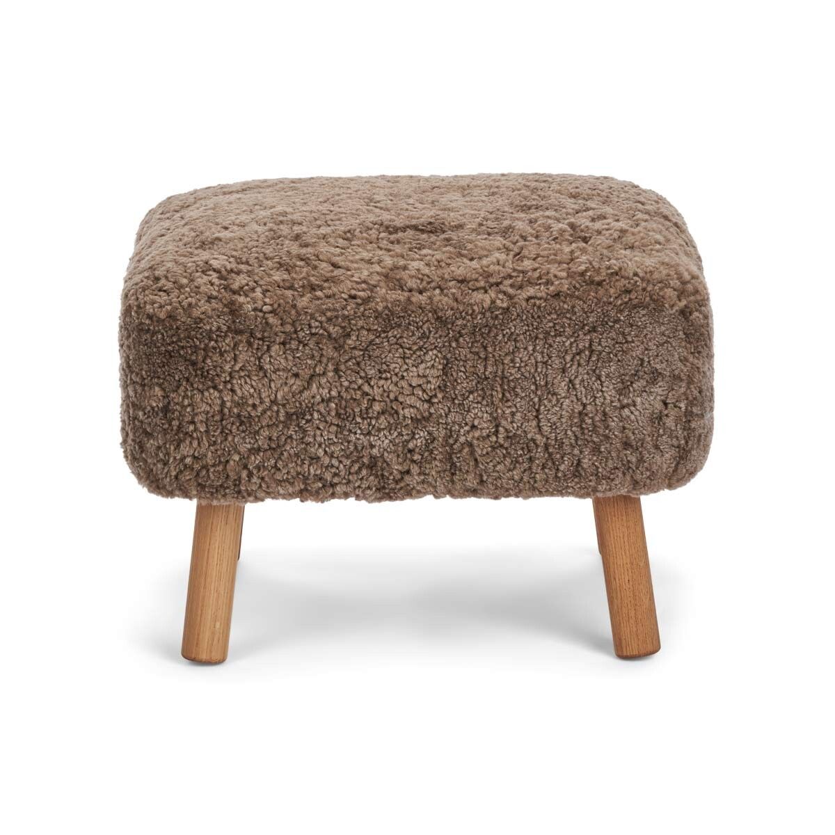 Emily Foot Rest | Short Wool Taupe