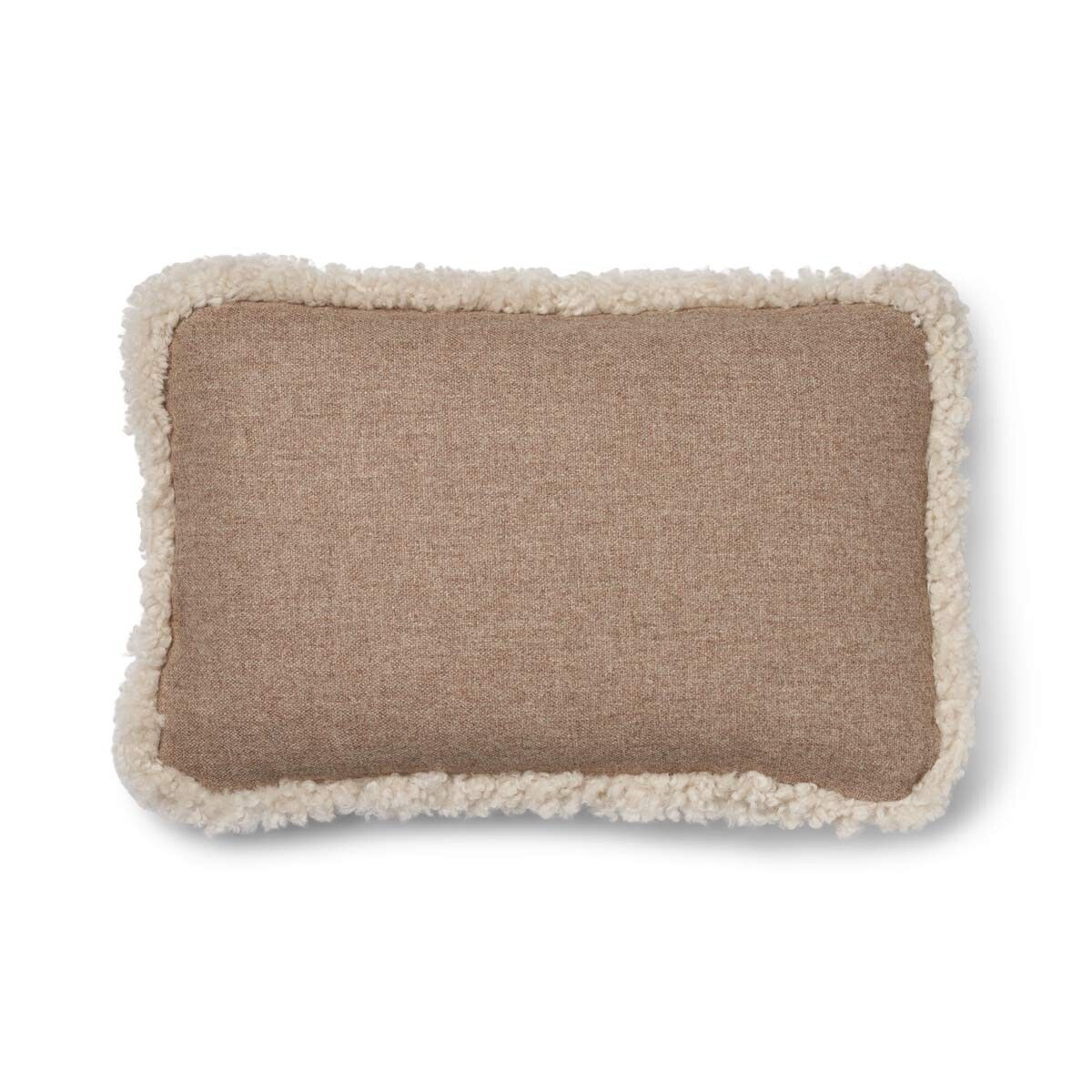 Wool Cushion | Short Wool Trim | 52x52 cm | 34x52 cm Beige/Pearl