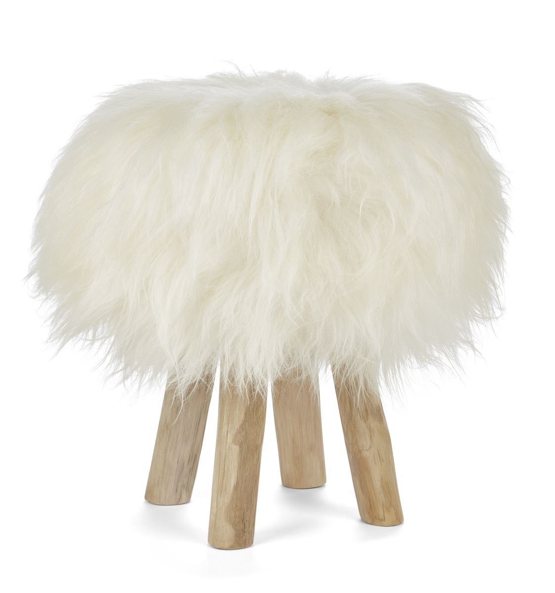 Icelandic Sheepskin Stool / Bar Stool Cover | Ø35xH17 cm Off White