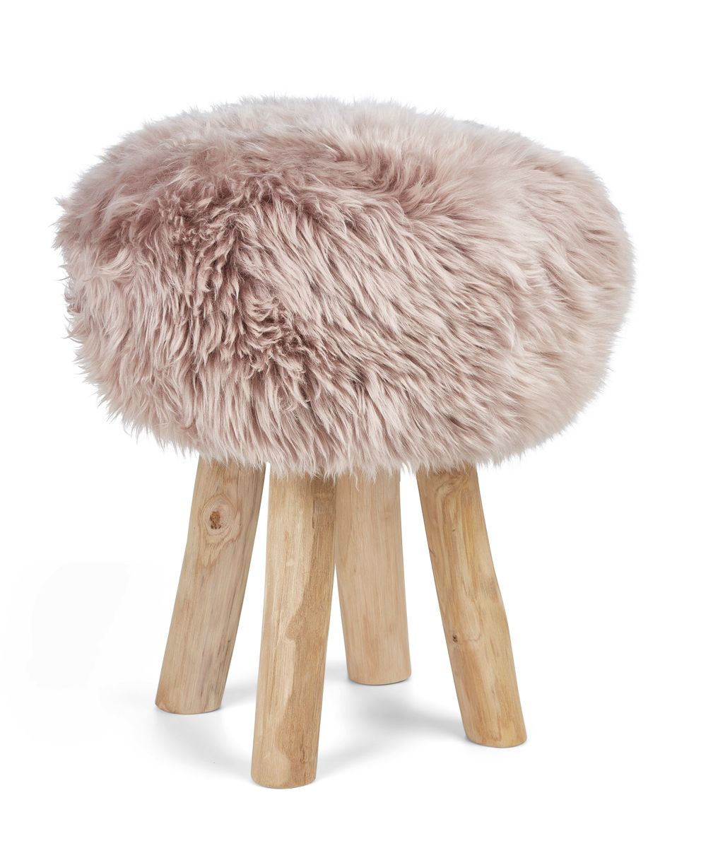 Sheepskin Stool Cover | Ø35xH17 cm Dove