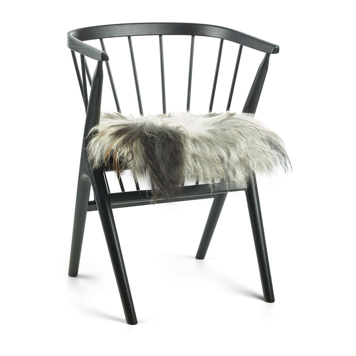 Long Wool Sheepskin Seat Cover | 40x40 cm Natural Grey