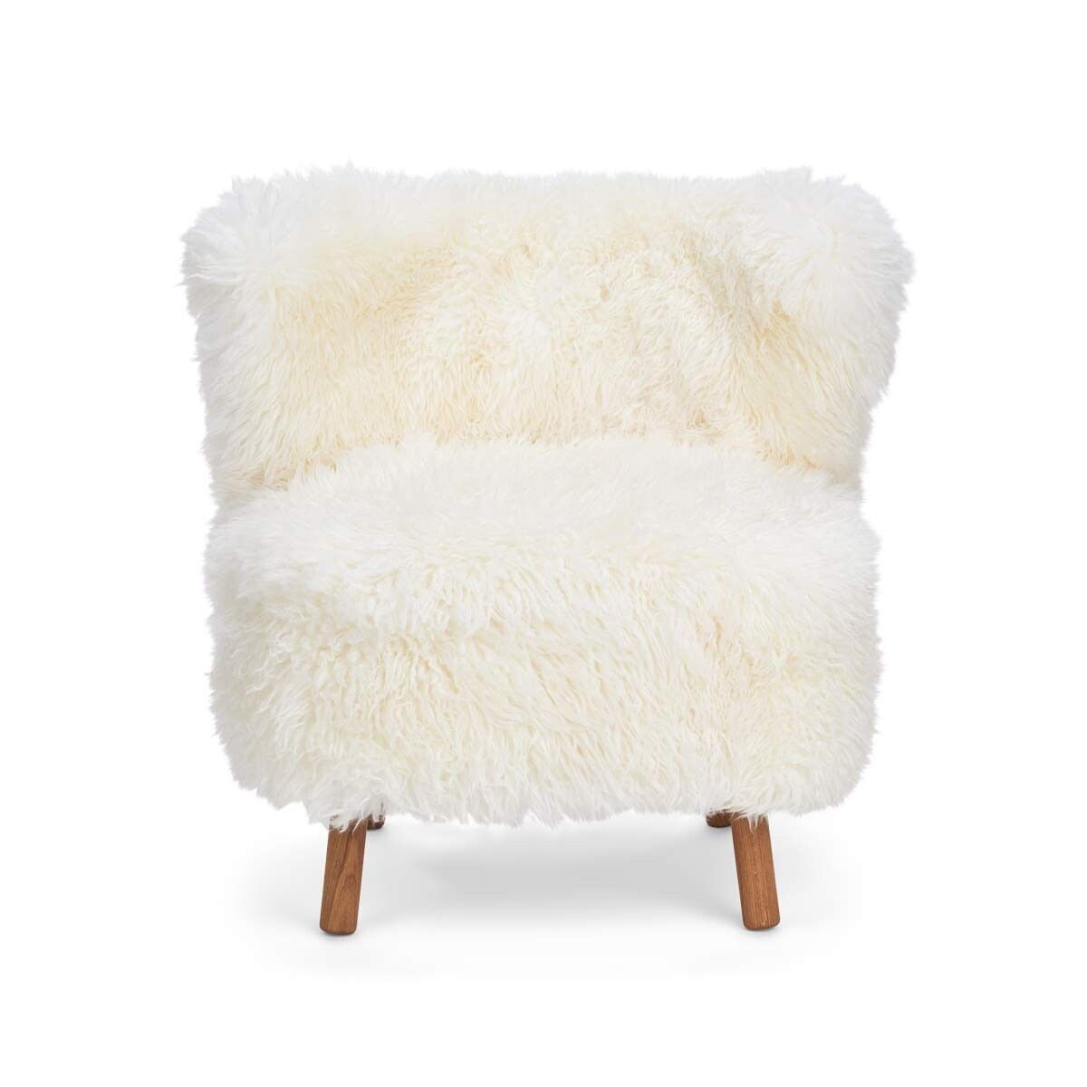 Emil Lounge Chair | Long Wool Snow White