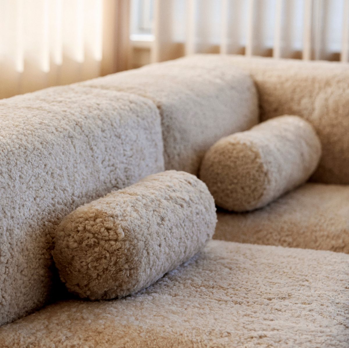 Bolster Cushion | 20x52cm | New Zealand Sheepskin | SW Anthracite