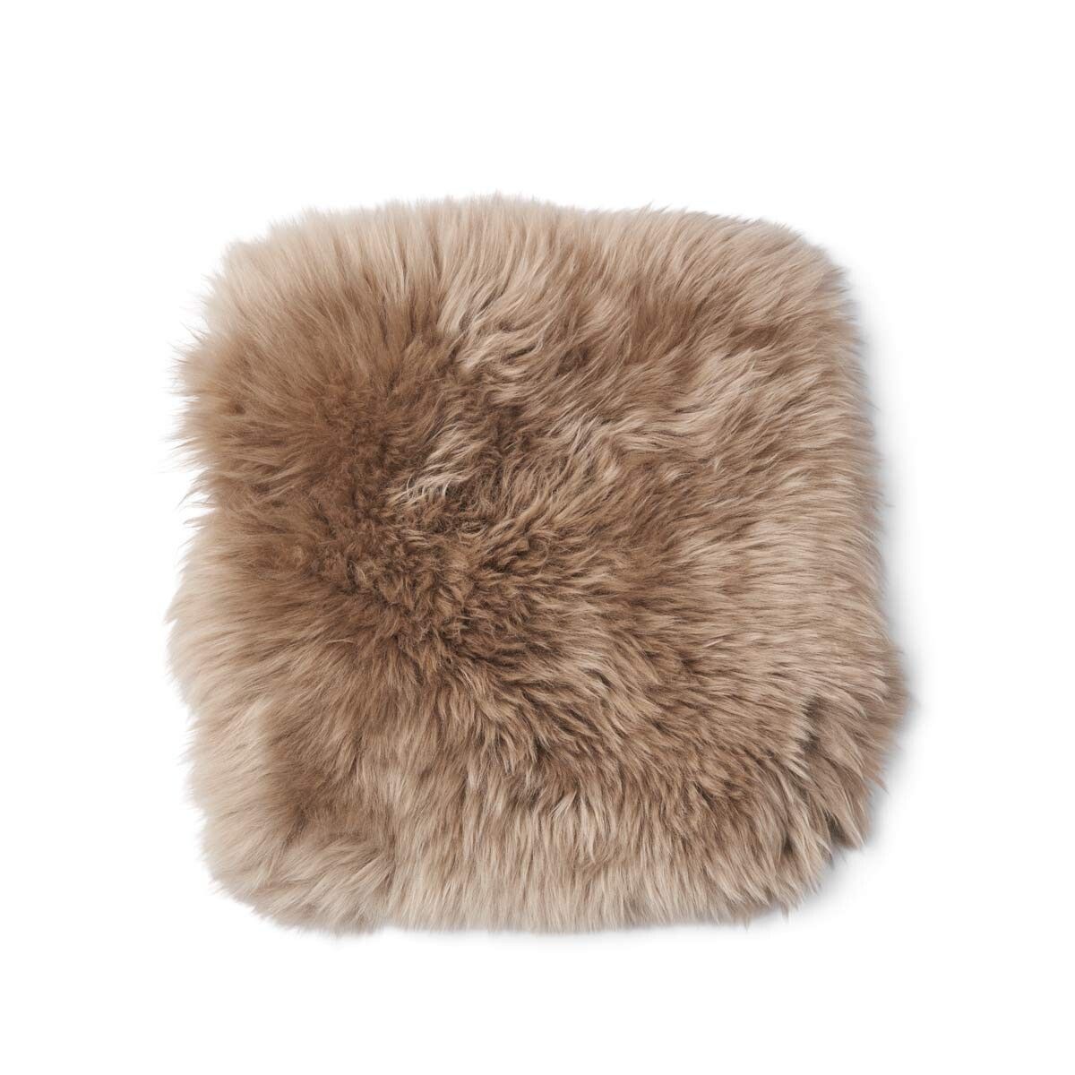 Long Wool Sheepskin Seat Cover Zero Waste Taupe