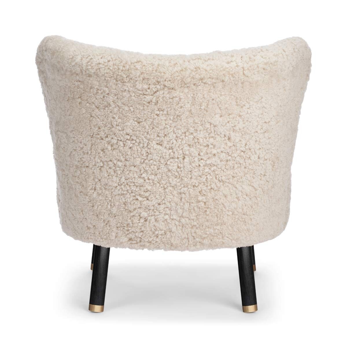 Emil Lounge Chair | Brass | Short Wool Pearl